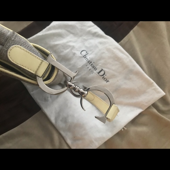 Authentic Vintage Christian Dior Saddle Bag – Gray Canvas & Patent Leather - Picture 7 of 7